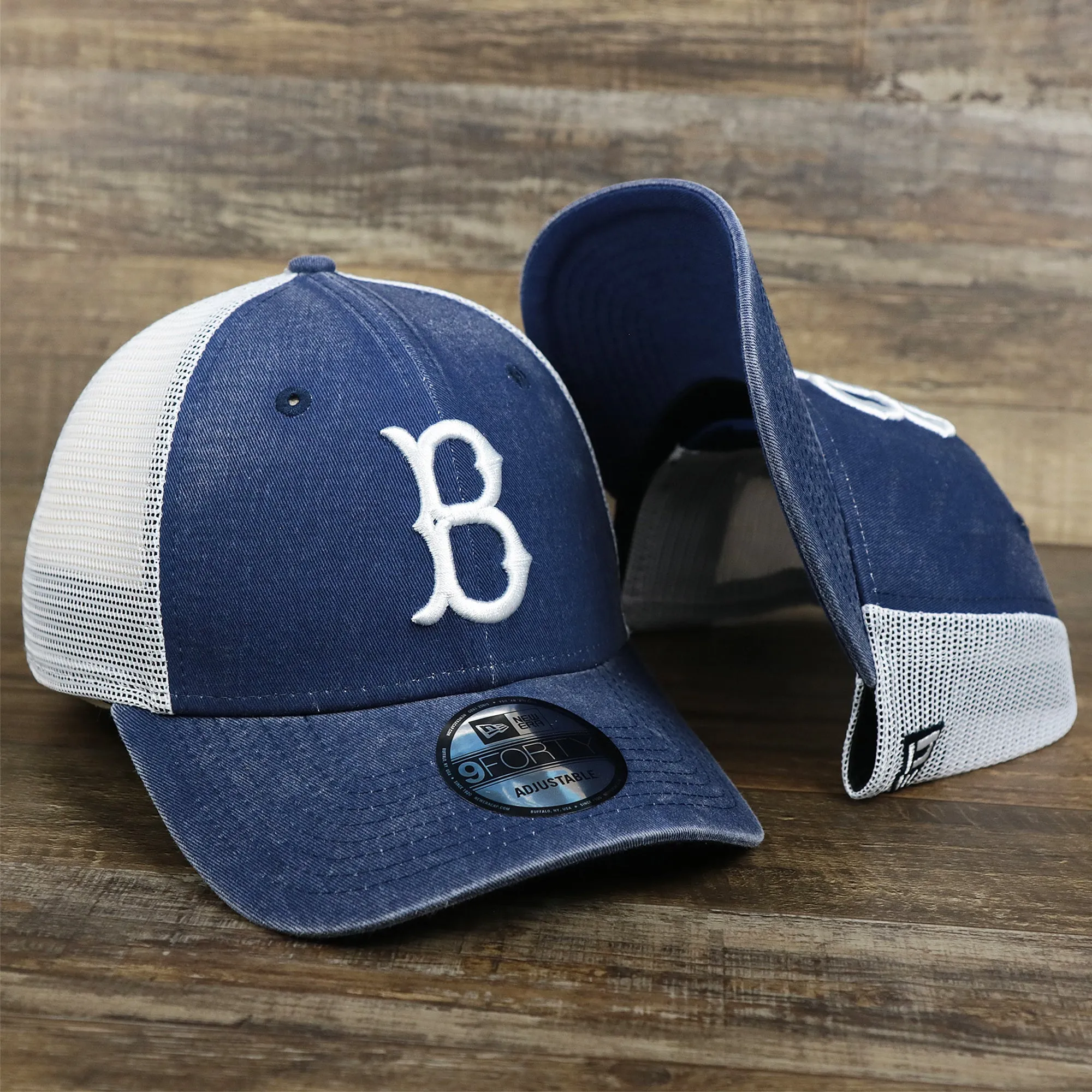 Cooperstown Brooklyn Dodgers 1947s Logo Worn Colorway Mesh Back 9Forty Dad Hat | Royal Blue 9Forty Hat