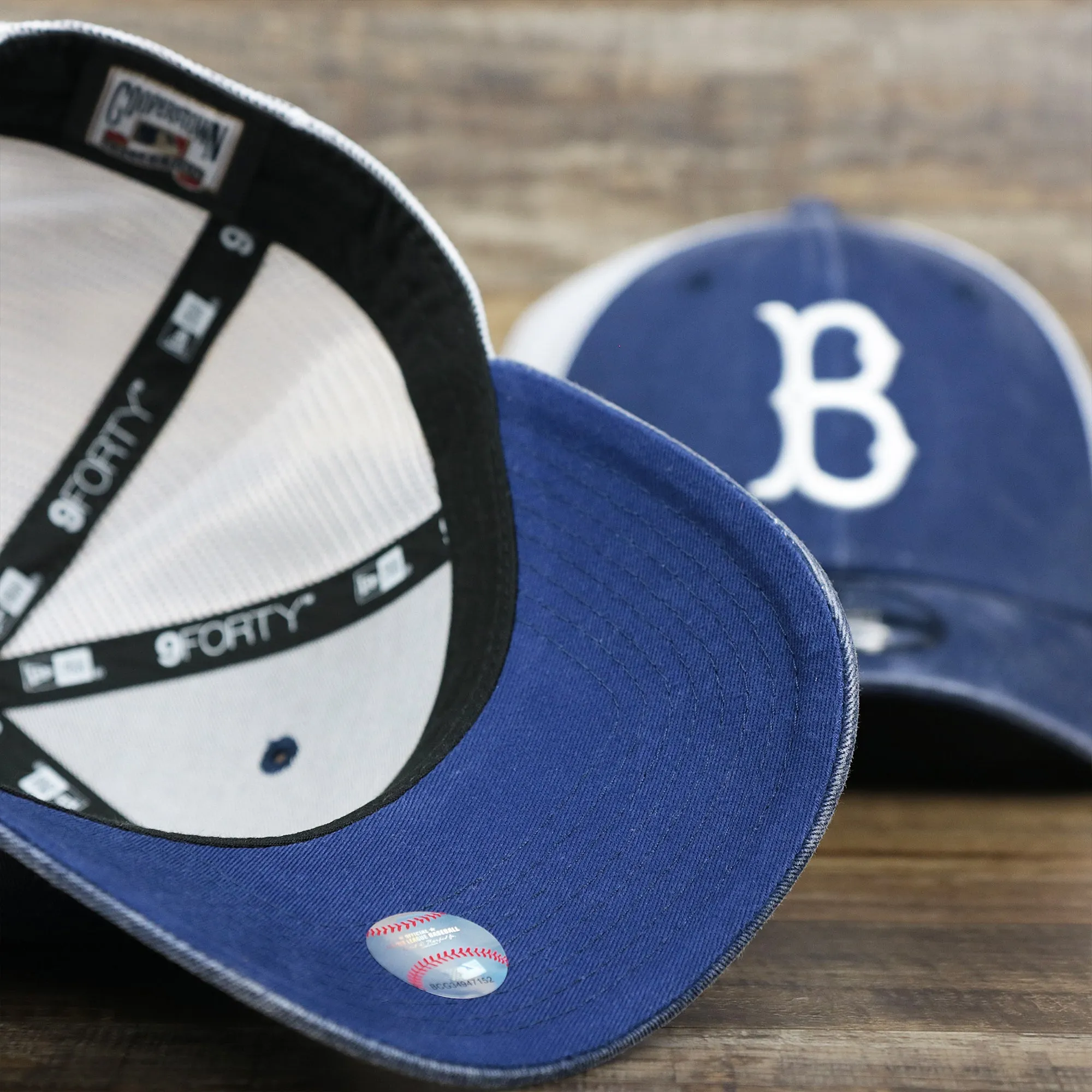 Cooperstown Brooklyn Dodgers 1947s Logo Worn Colorway Mesh Back 9Forty Dad Hat | Royal Blue 9Forty Hat