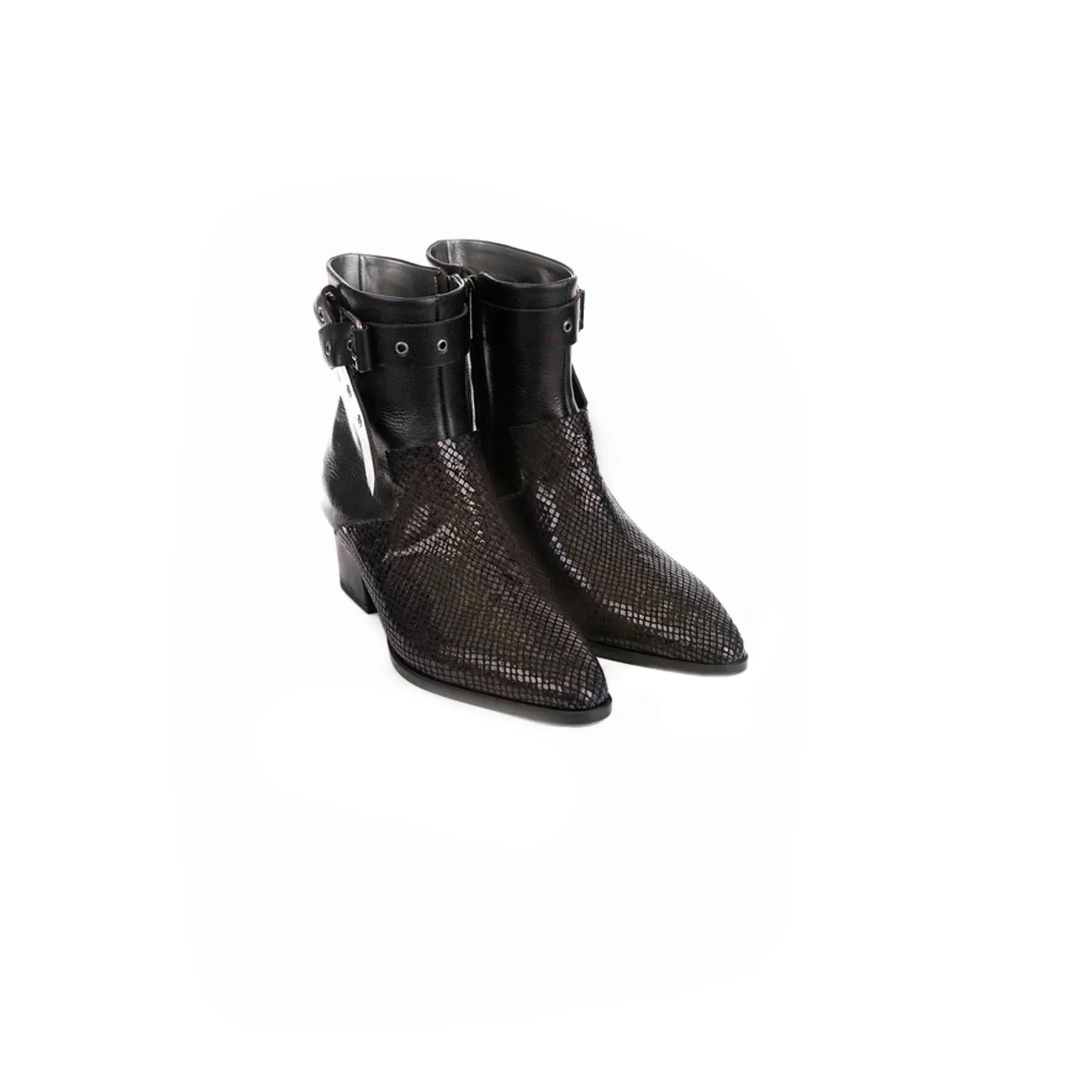 COWBOY BOOT PRINTED PYTHON Black