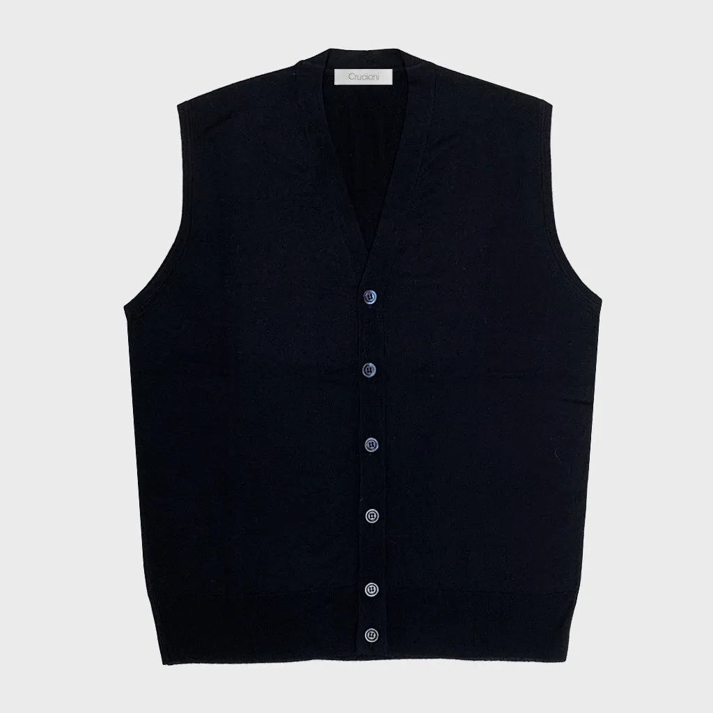 Cruciani Men's Wool Vests Night Blue