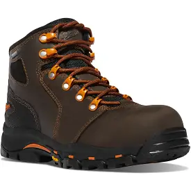 Danner Women's Vicious 4 Plain Toe WP Slip Resist Work Boot -Brown- 13883