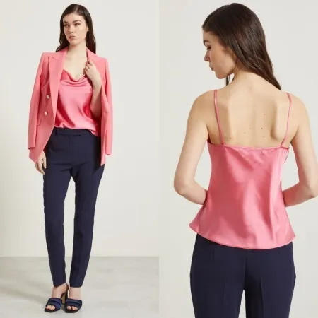 Diffusione Tessile  |Casual Style Plain Elegant Style Outlet Cropped Tops