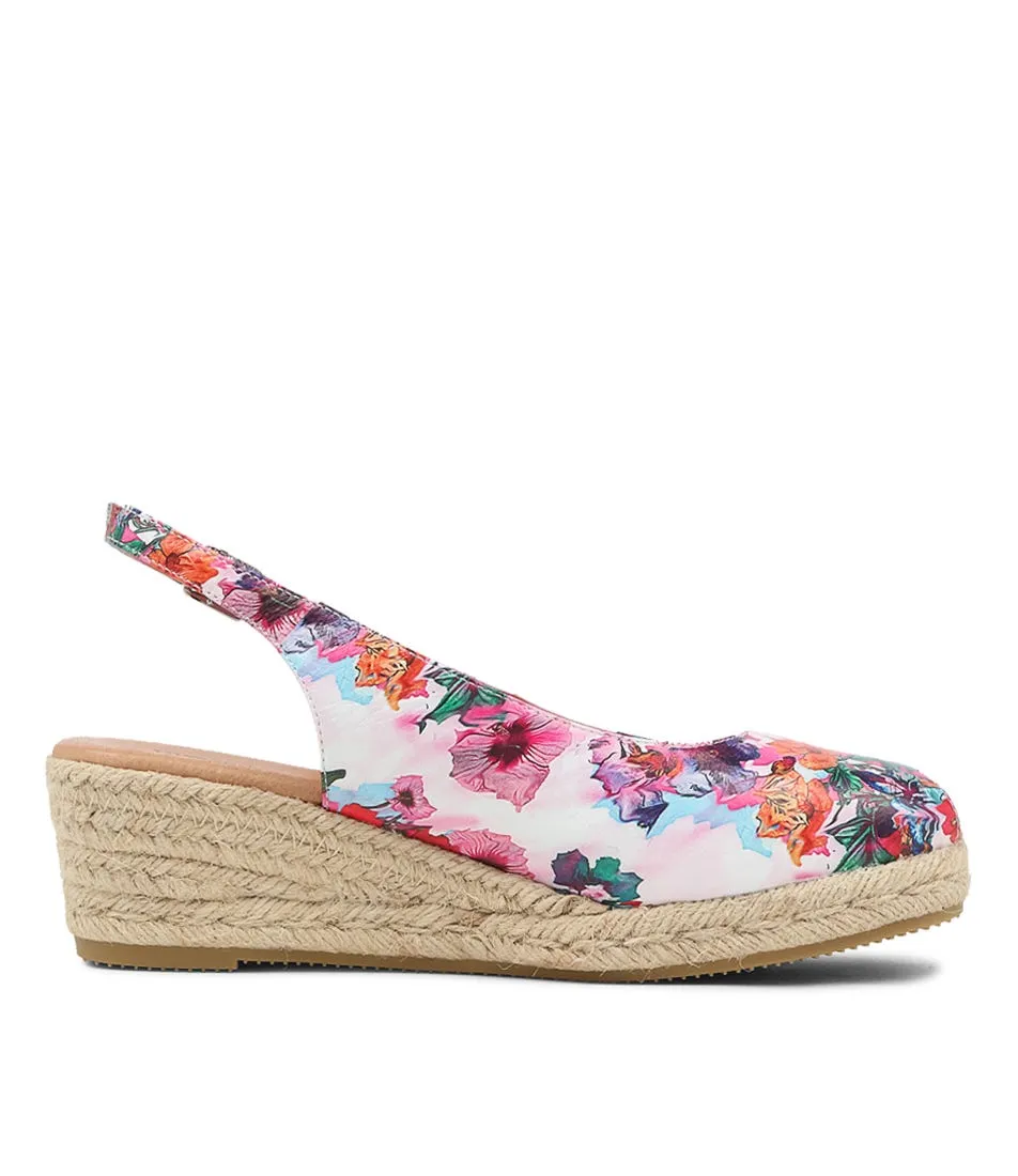 DJANGO & JULIETTE Saniarly Poppy Print Rope Leather Sandals