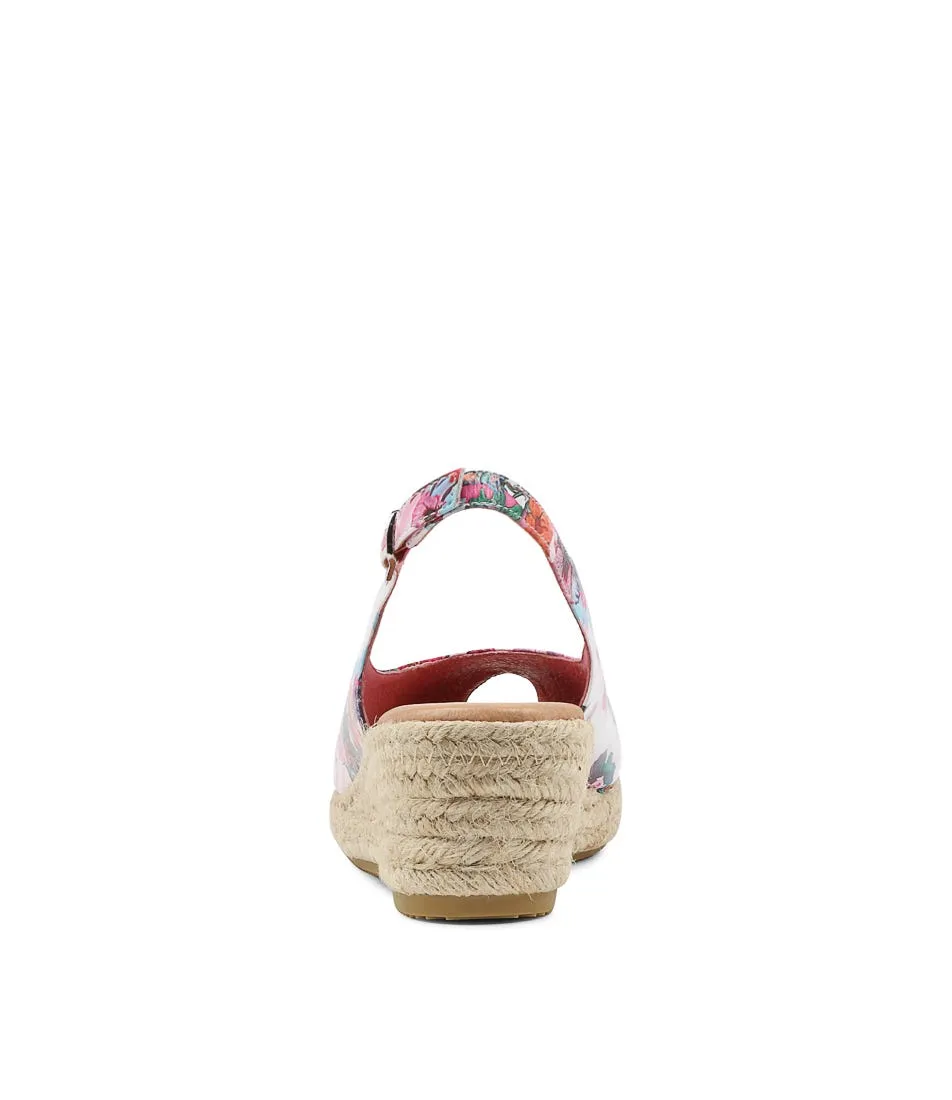 DJANGO & JULIETTE Saniarly Poppy Print Rope Leather Sandals