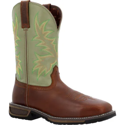 Durango® WorkHorse™ Spanish Chestnut Cactus Steel Toe Western Work Boot