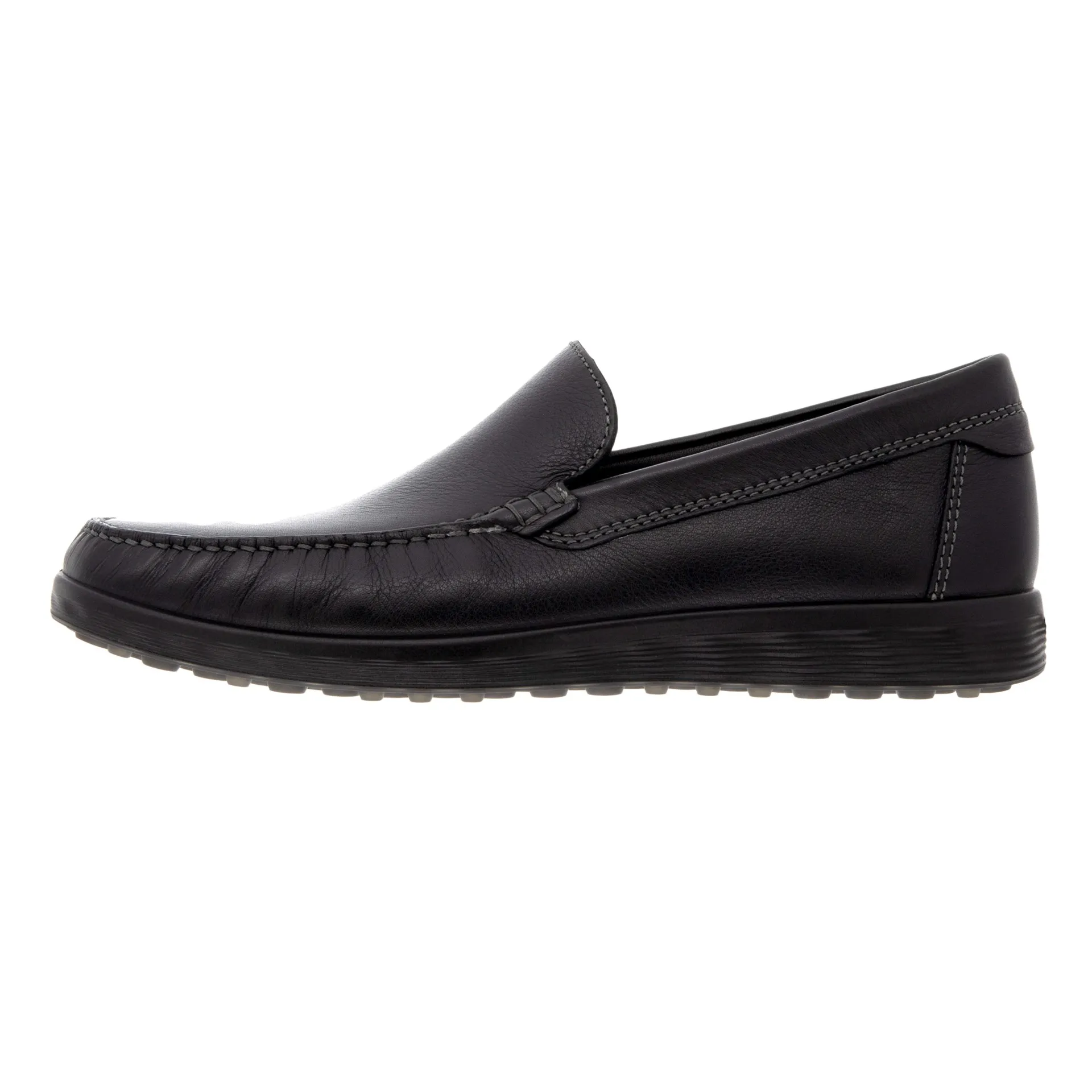 ECCO Mens S Lite Moc Slip-on Leather Loafer- Black Smooth Leather