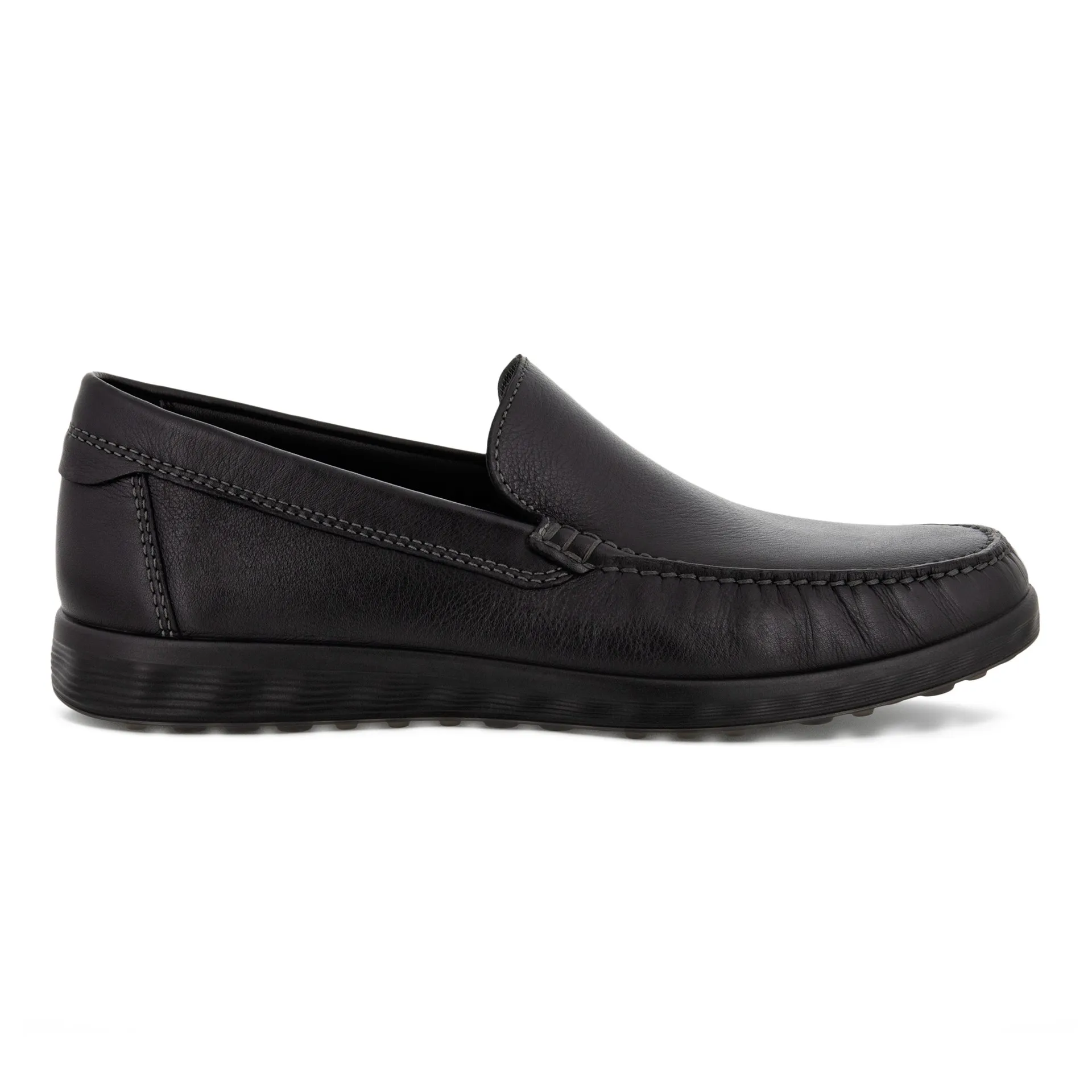 ECCO Mens S Lite Moc Slip-on Leather Loafer- Black Smooth Leather