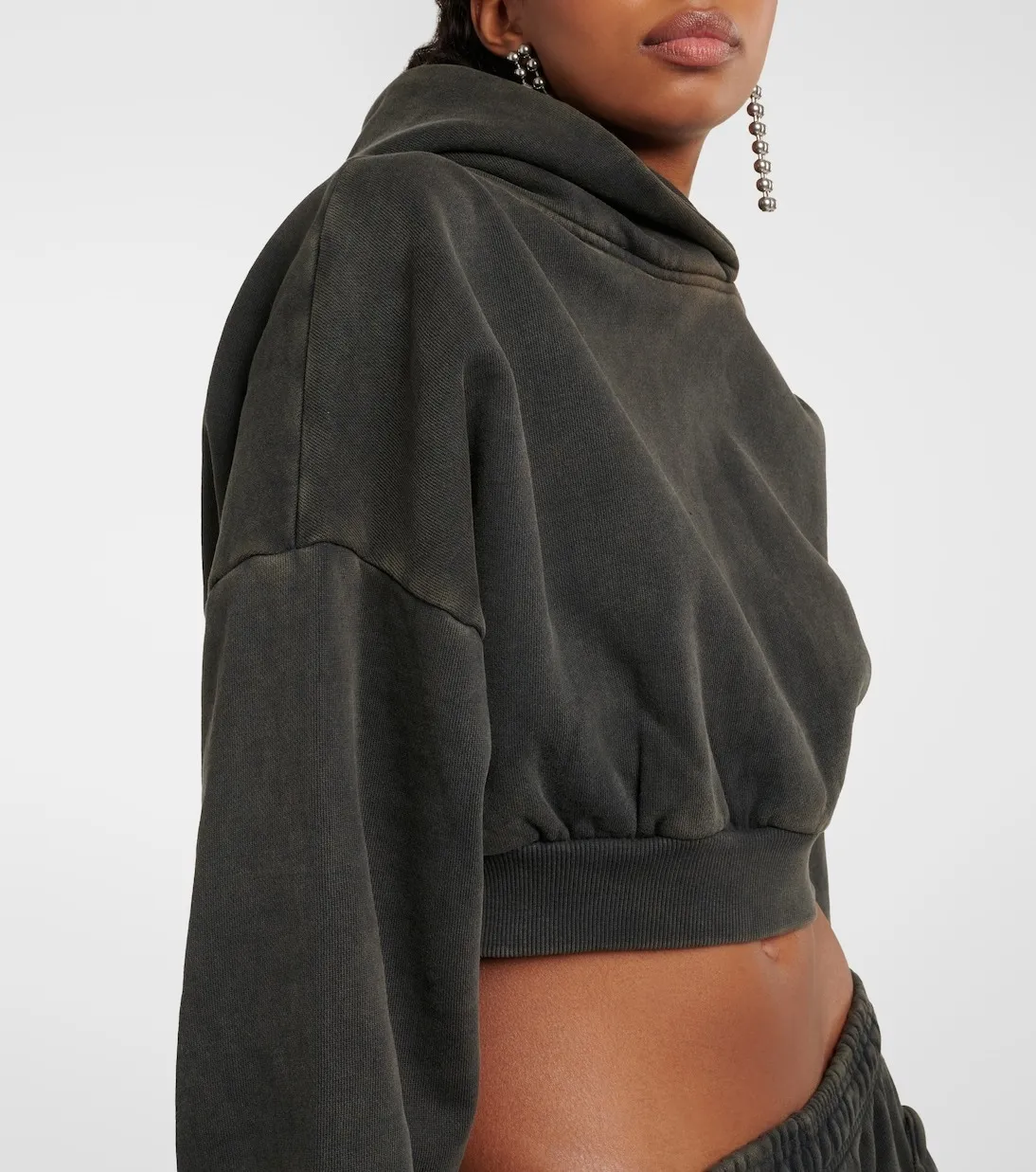 entire studios  |Street Style Long Sleeves Plain Cotton Cropped Tops