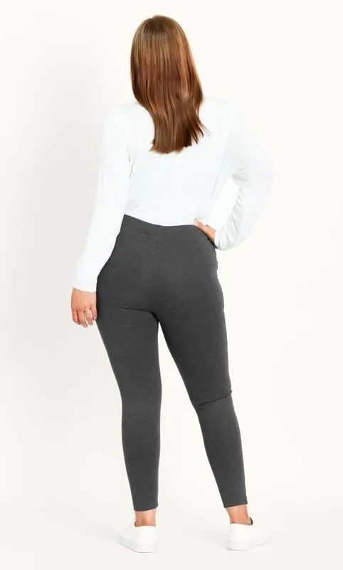 Evans Charcoal Grey Stretch Leggings