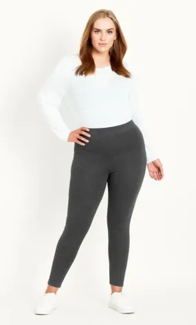 Evans Charcoal Grey Stretch Leggings