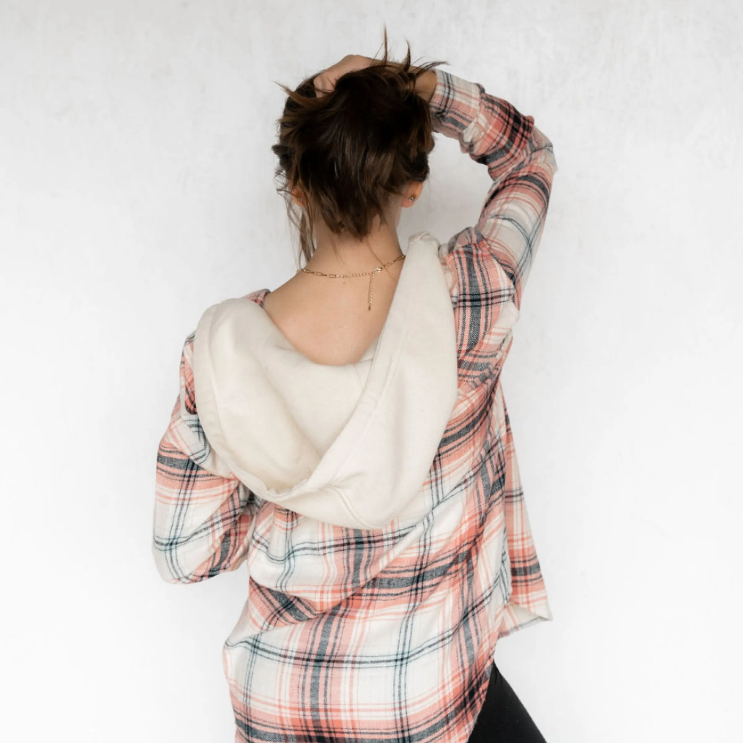 Explore More Plaid Button Up Flannel With Hood