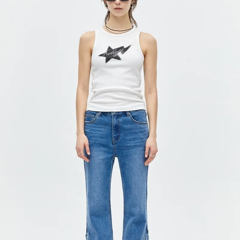 Fallett  |Street Style Plain Cotton Logo Cropped Tops