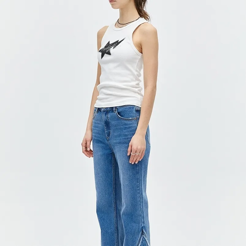 Fallett  |Street Style Plain Cotton Logo Cropped Tops