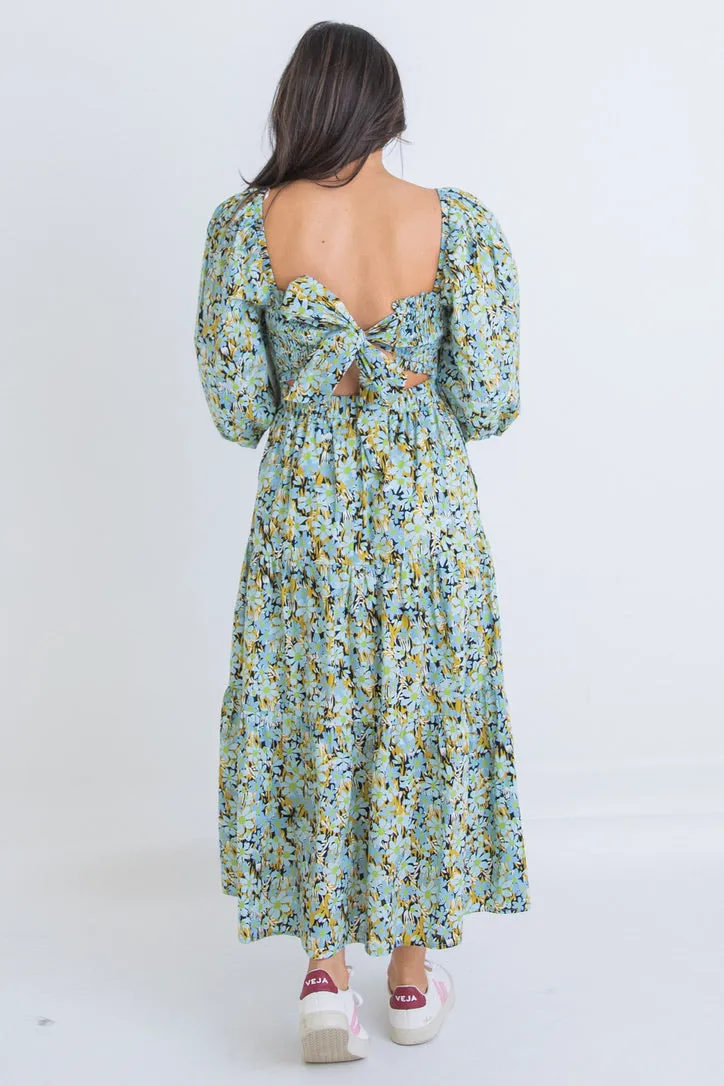 Floral Tie Back Maxi Dress