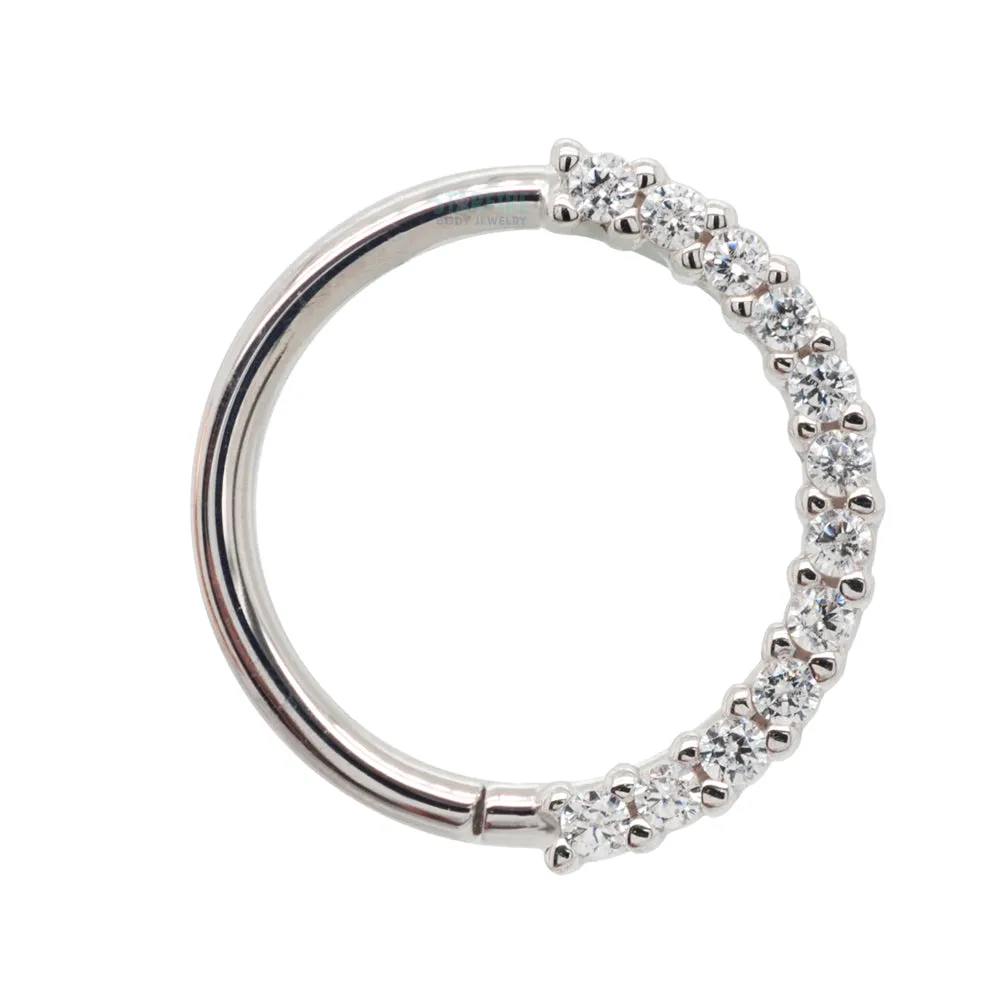Gem Oaktier Seam Ring in Gold with White CZ's