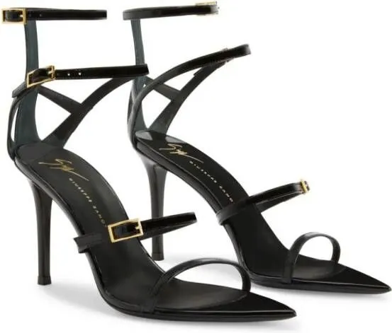 Giuseppe Zanotti Intriigo Abely 105mm leather sandals Black