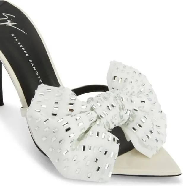 Giuseppe Zanotti Intriigo Alexandrine 90mm leather sandals White