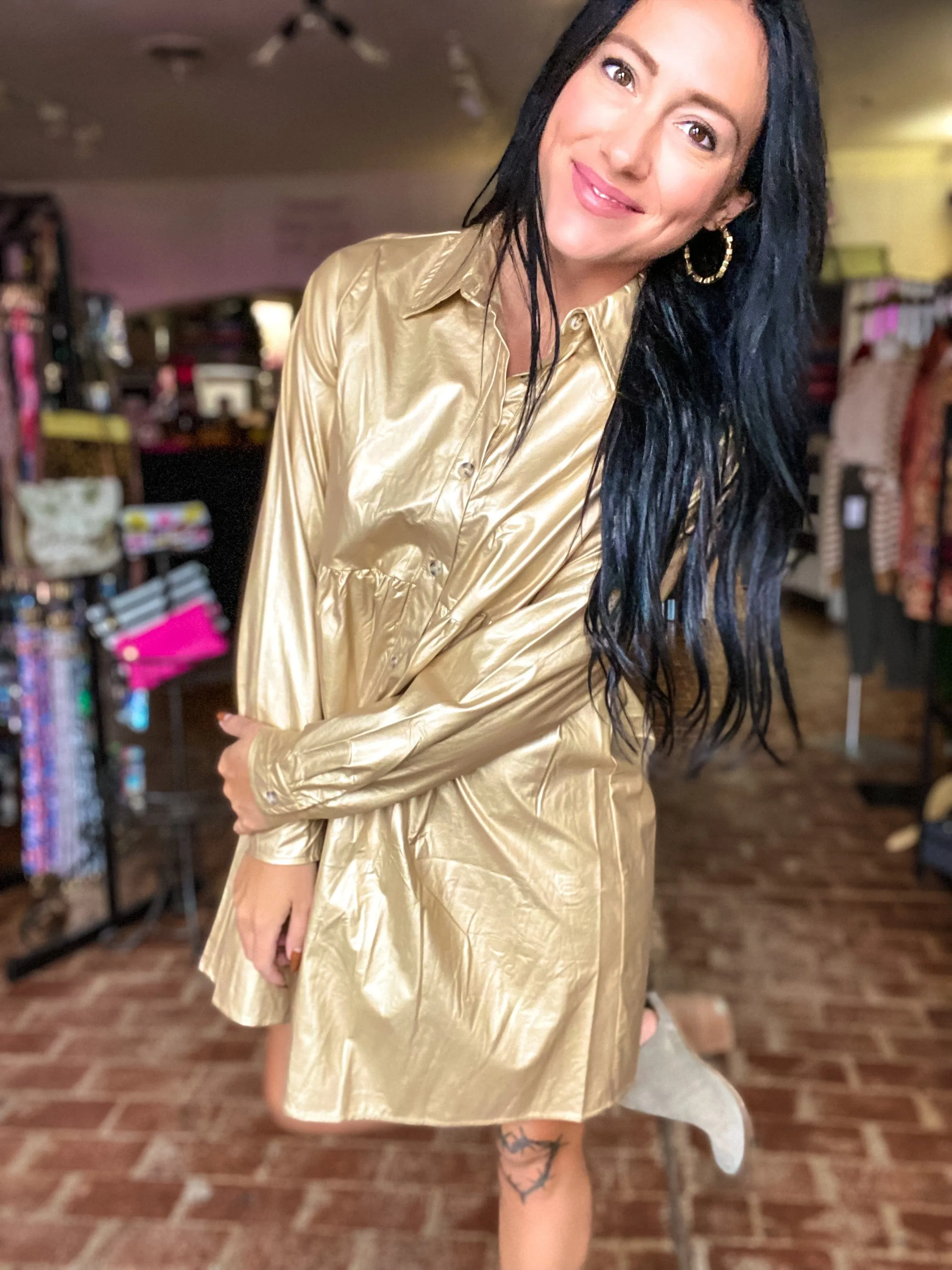 Goldie Faux Leather Dress