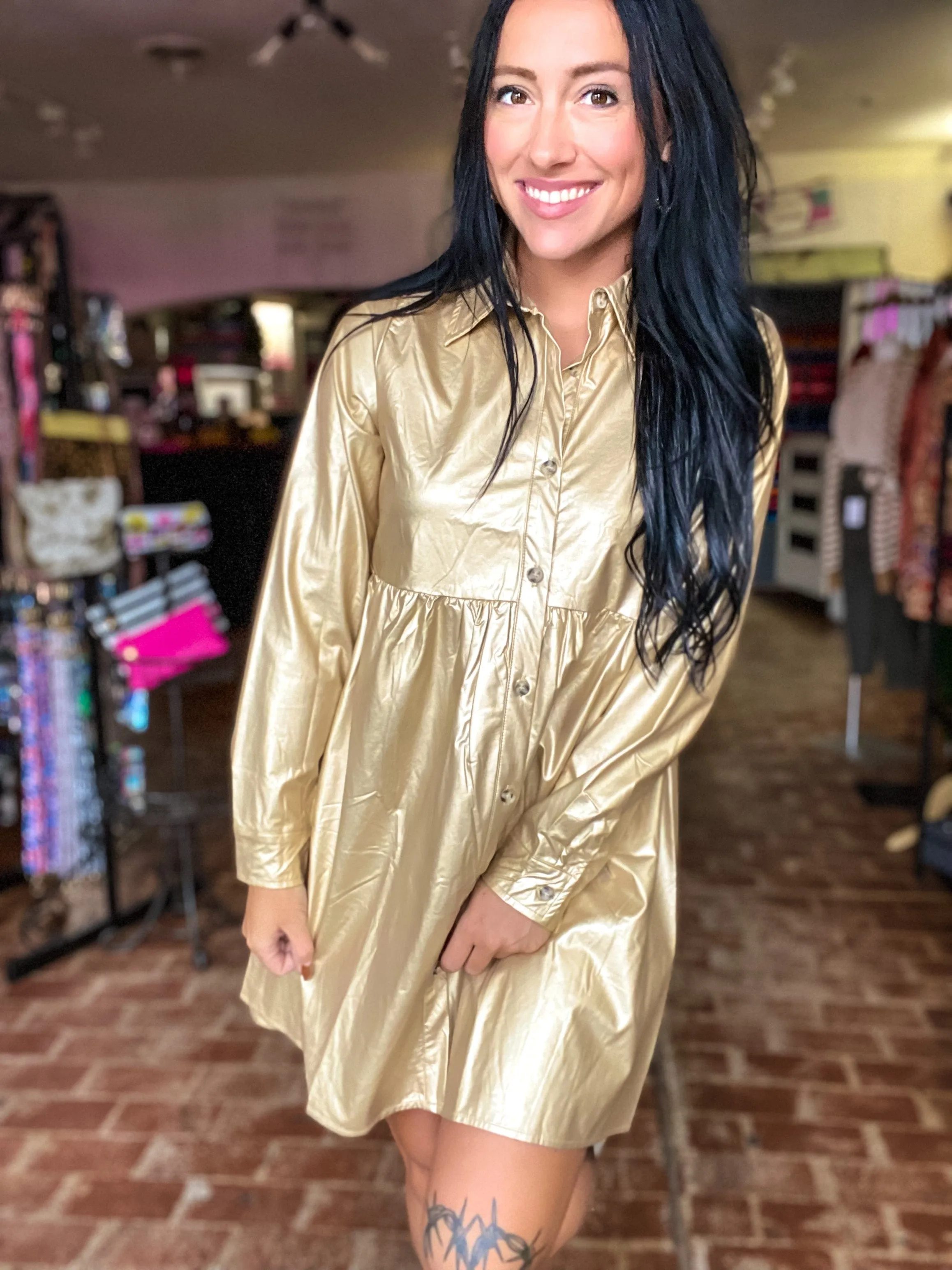 Goldie Faux Leather Dress