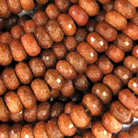 Goldstone Faceted Rondelle 10mm