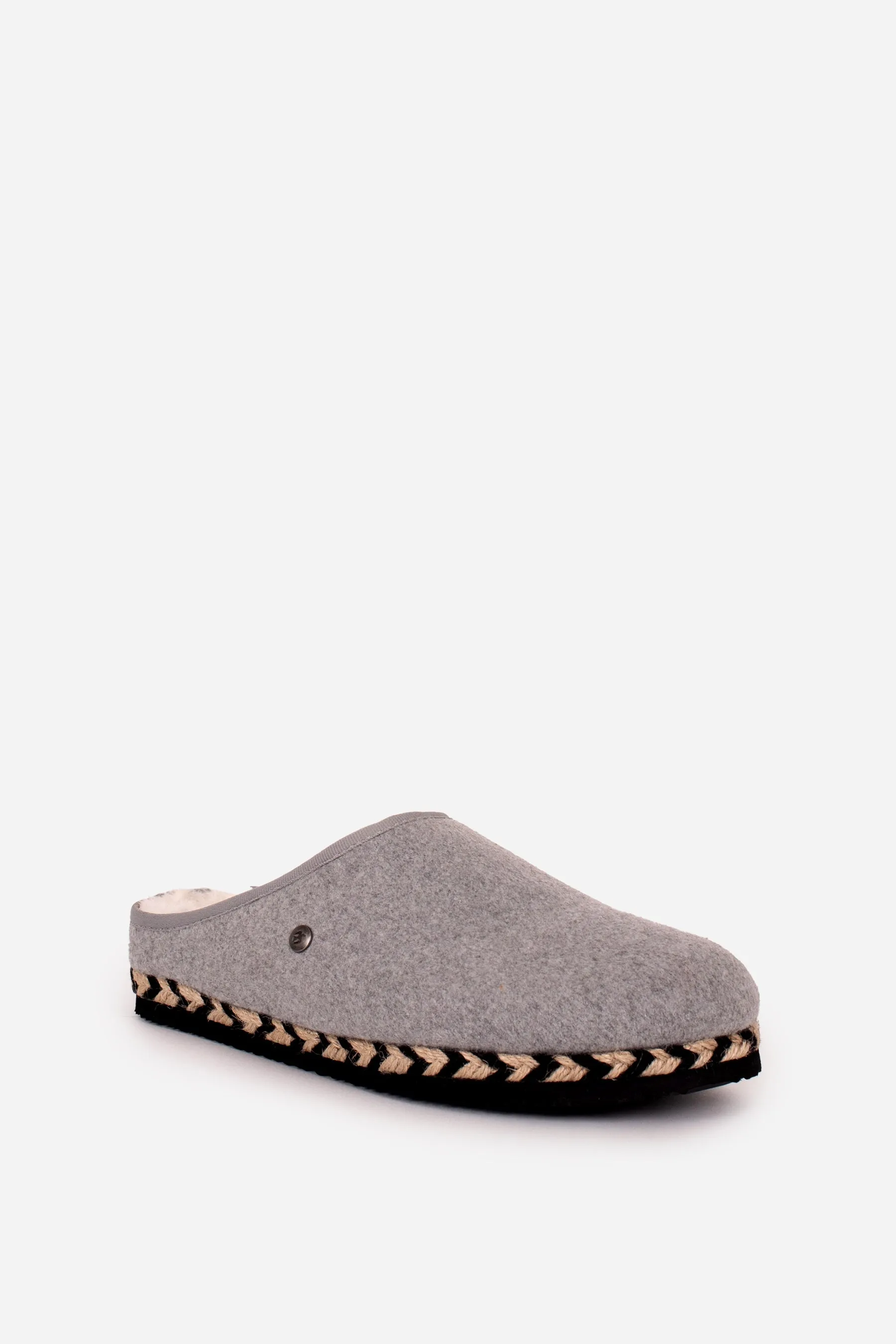 Grey Felt Slip On Slipper