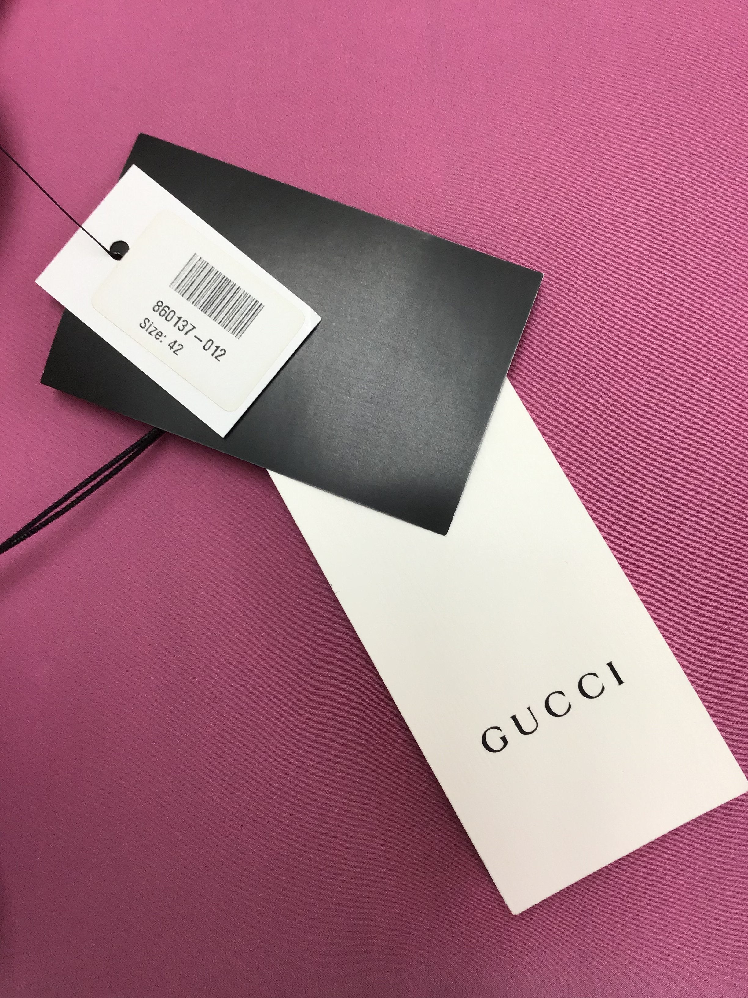 Gucci Pleated-Placket Silk Crepe De Chine Blouse Size M