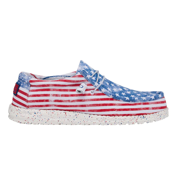 Hey Dude Mens Wally Funk Slip on Shoes- Stars N Stripes