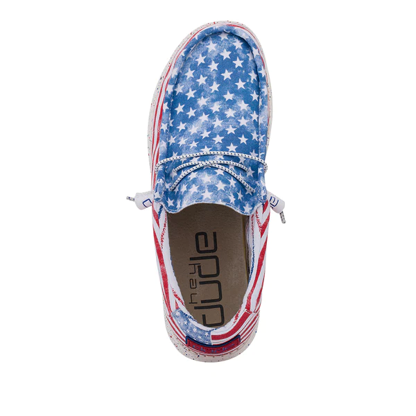 Hey Dude Mens Wally Funk Slip on Shoes- Stars N Stripes