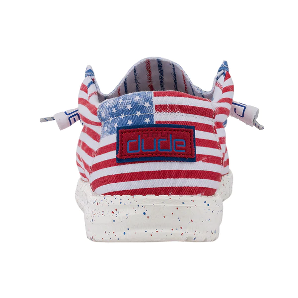 Hey Dude Mens Wally Funk Slip on Shoes- Stars N Stripes