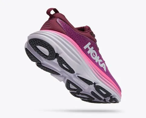 Hoka Womens Bondi 8 Athletic Shoes- Beauty Berry/ Grape Wine