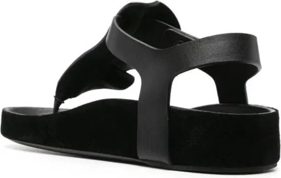 ISABEL MARANT Isela ruffle-trim leather sandals Black