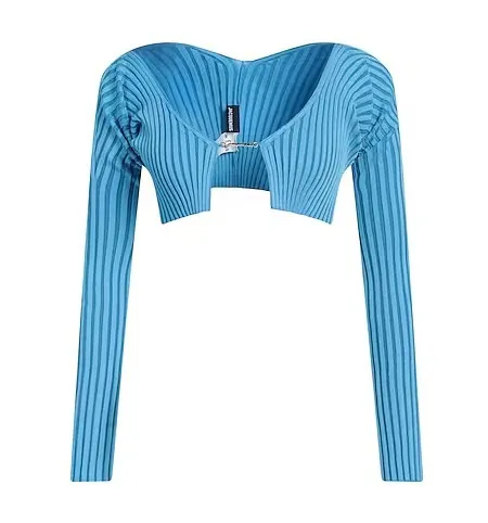 JACQUEMUS  |Casual Style Nylon Long Sleeves Plain Logo Cropped Tops