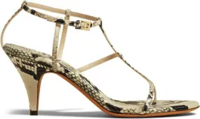 KHAITE The Jones 75mm leather sandals Neutrals