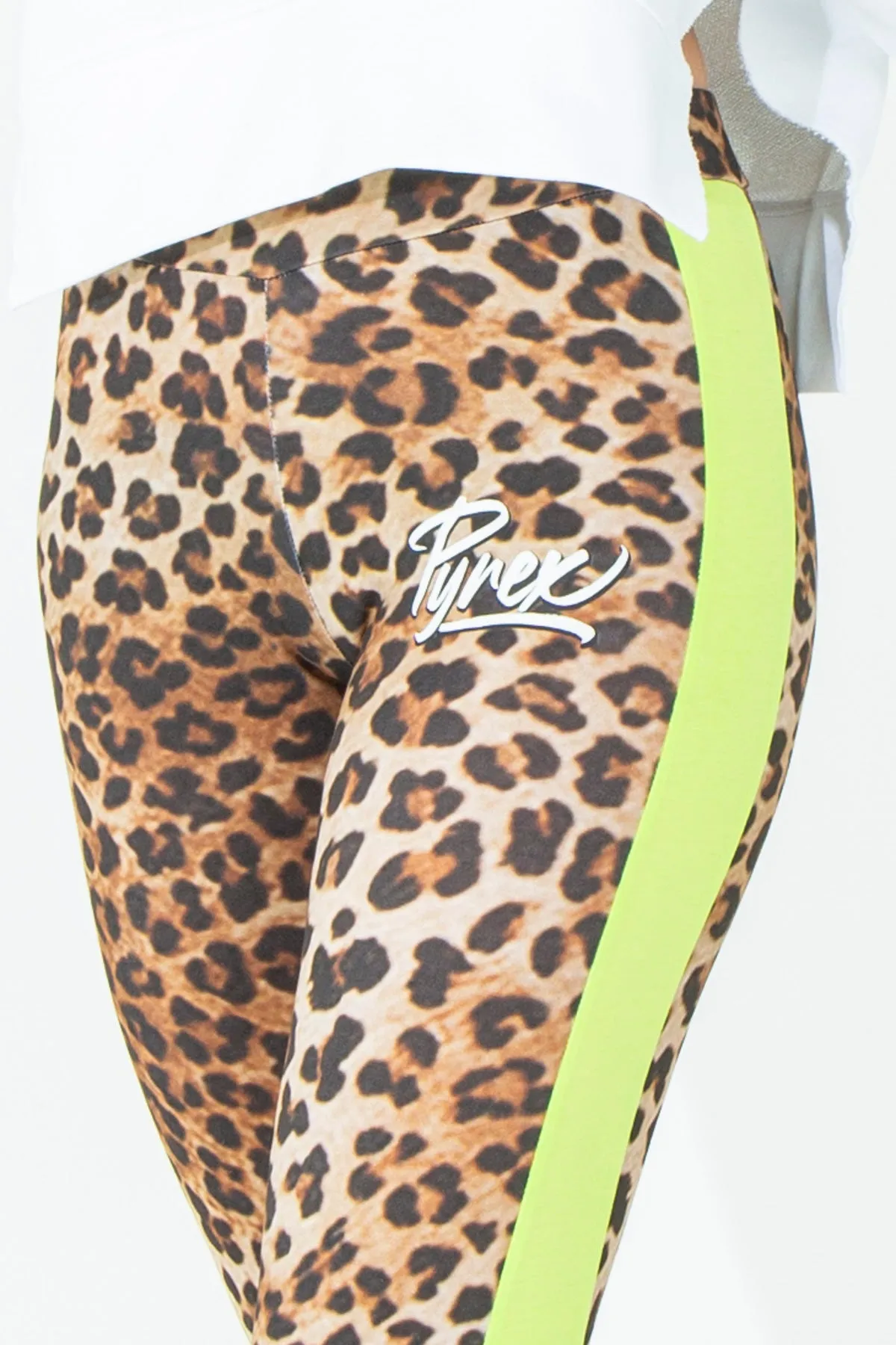 Leggings animalier con banda laterale