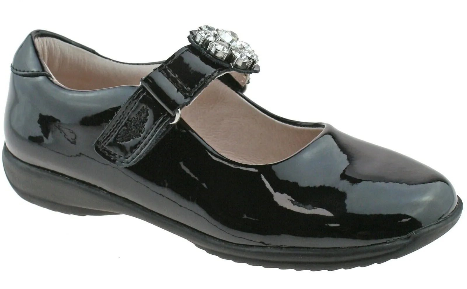 LELLI KELLY LK 8310 BUTTERCUP INTERCHANGEABLE STRAP SHOES F FIT BLACK PATENT