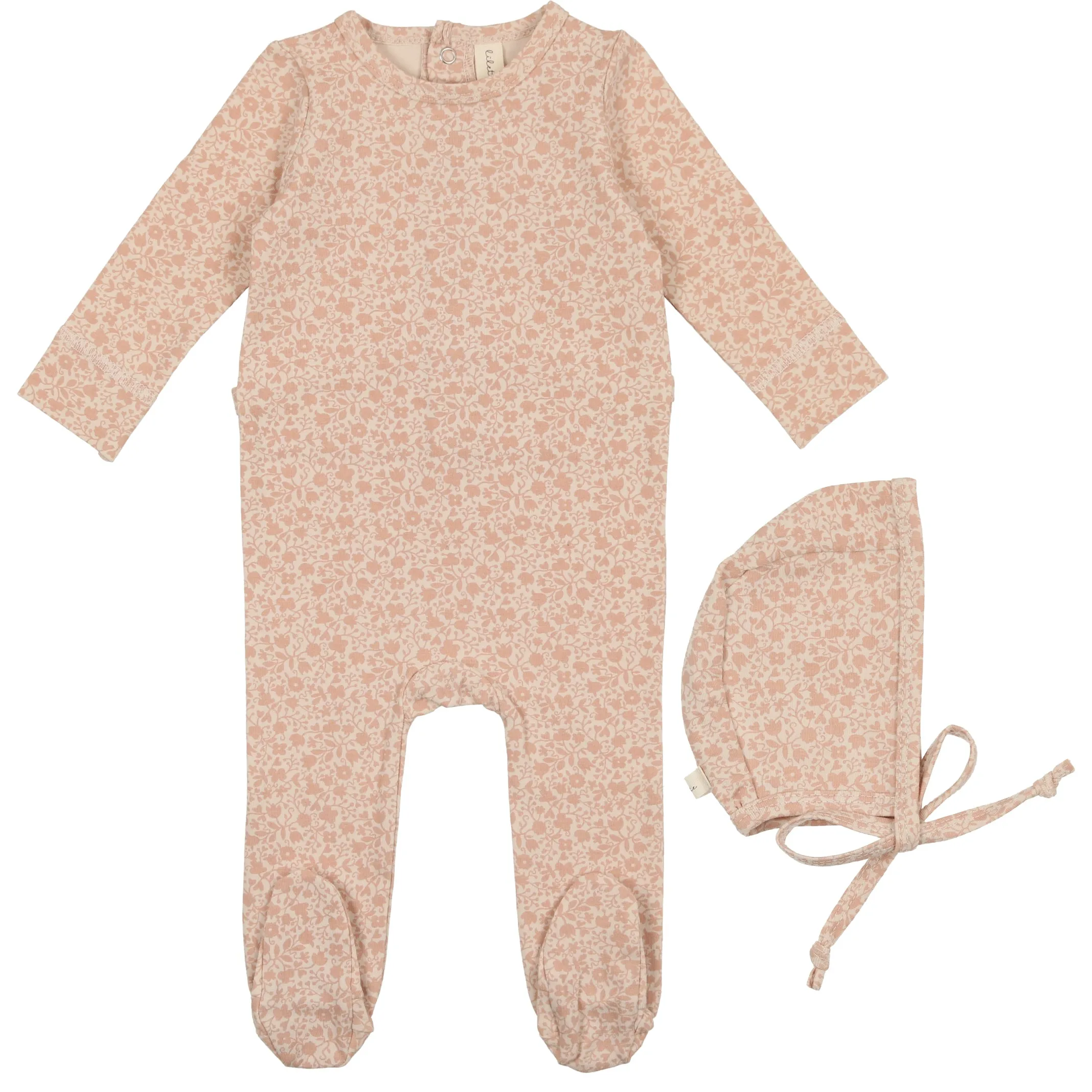 Lilette Roseberry Signature Floral Stretchie and Bonnet