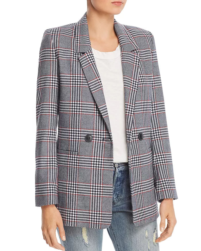 Madeleine Blazer - Grey and Red Plaid