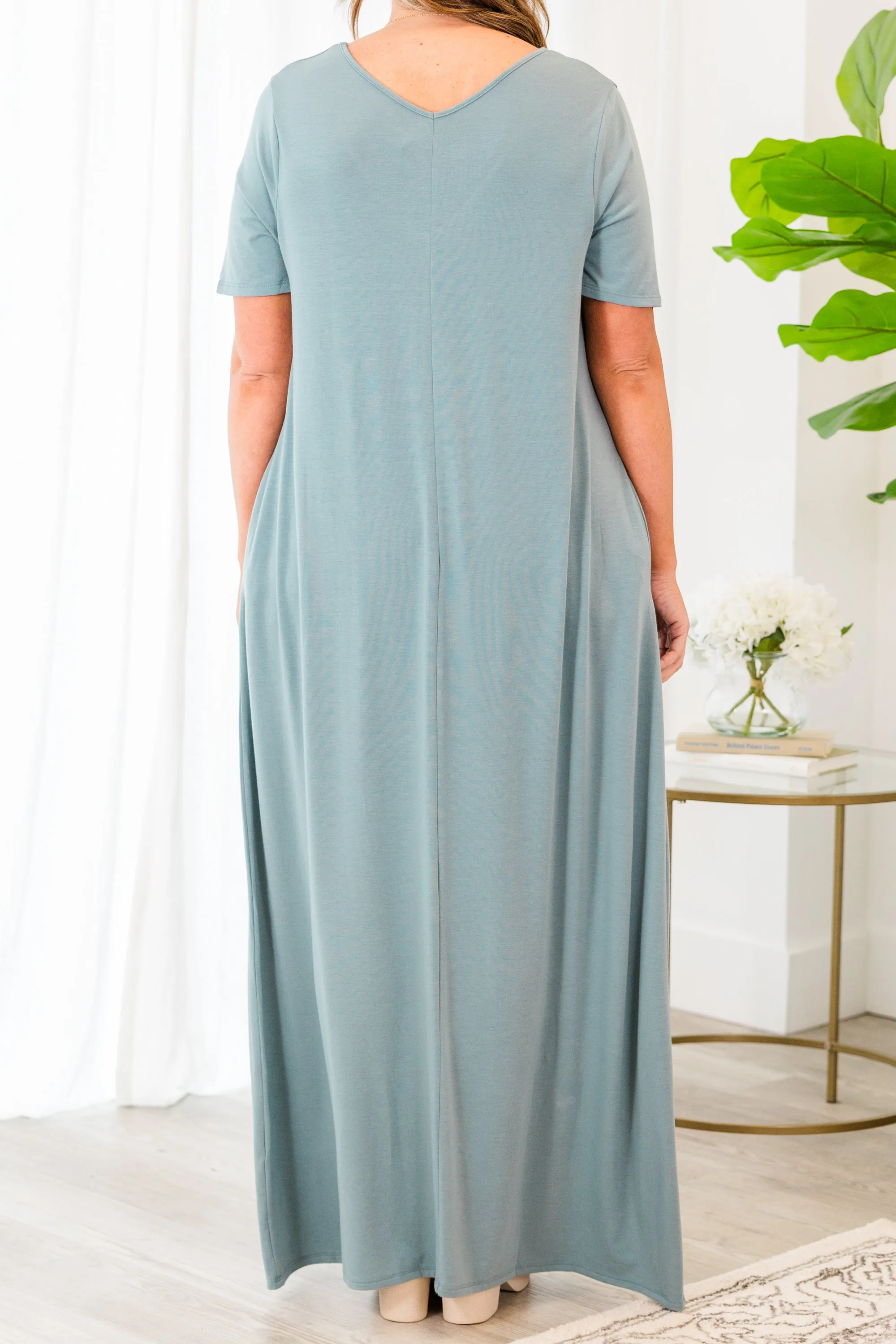 Makin' Waves Maxi Dress, Blue Grey