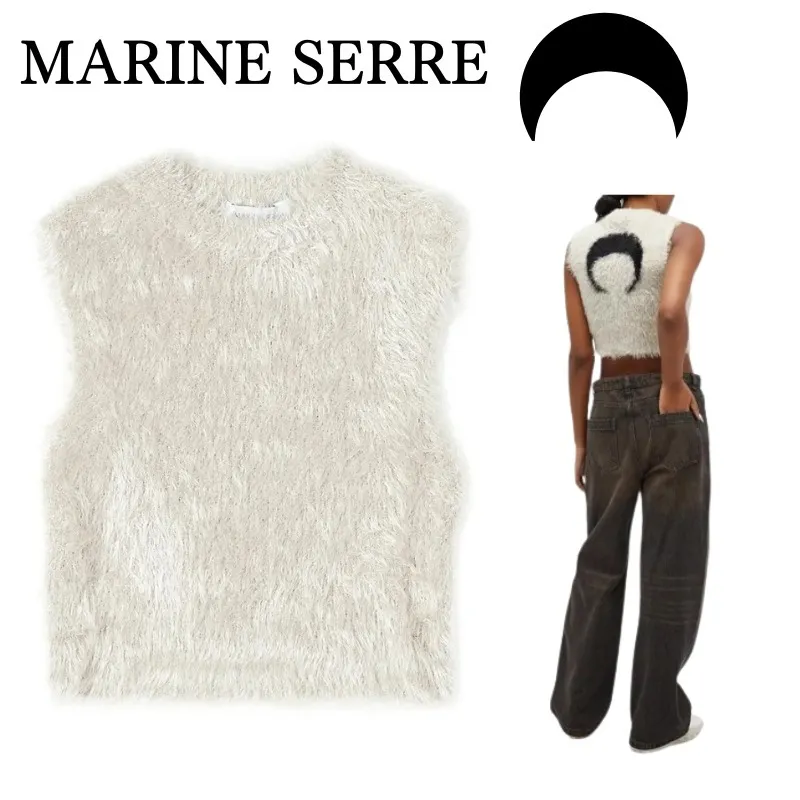 MARINE SERRE  |Casual Style Sleeveless Plain Elegant Style Cropped Tops