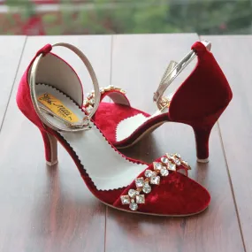 Maroon Heel Sandal for women