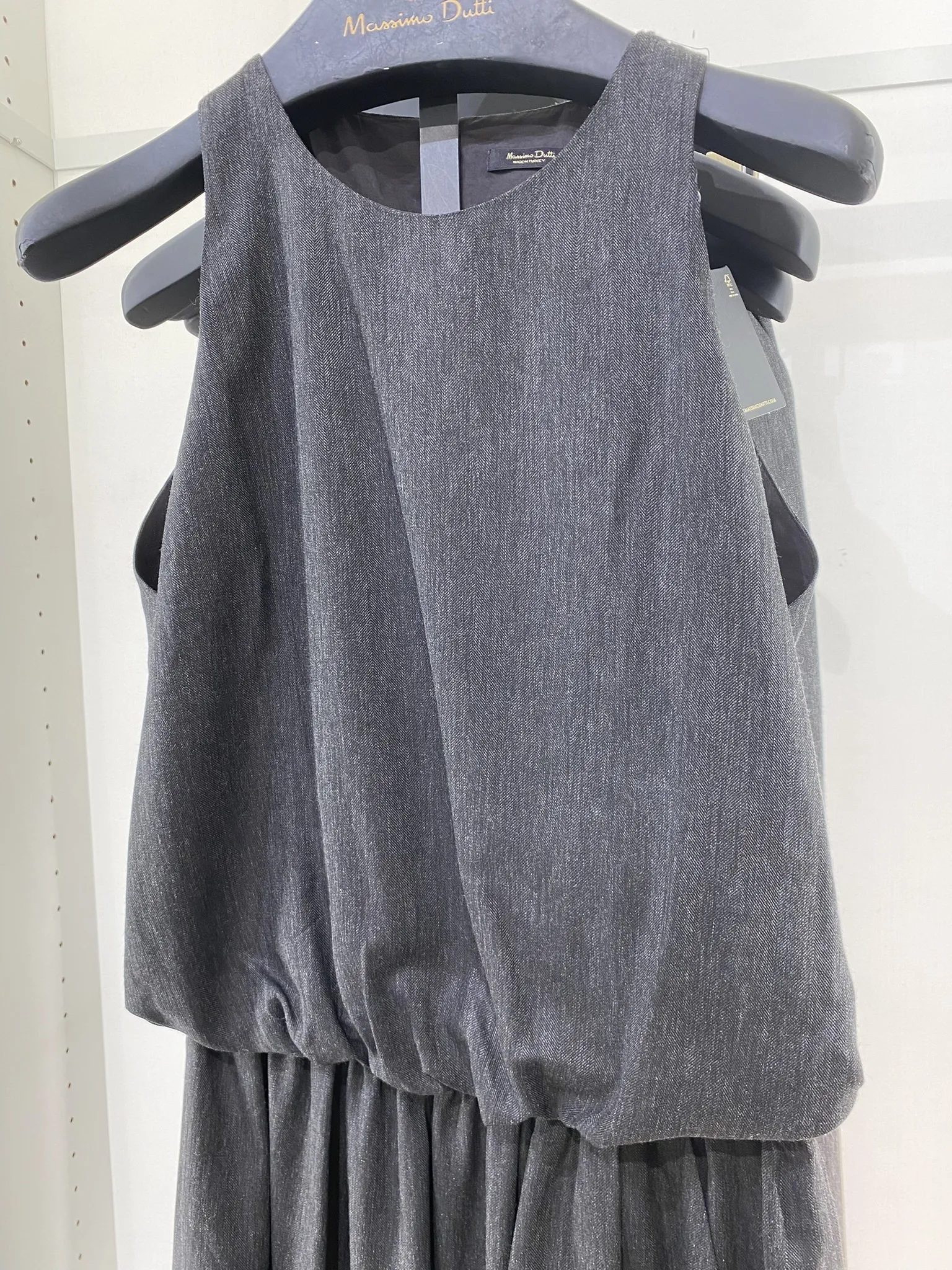 Massimo Dutti  |Crew Neck Sleeveless Plain Cotton Cropped Tops