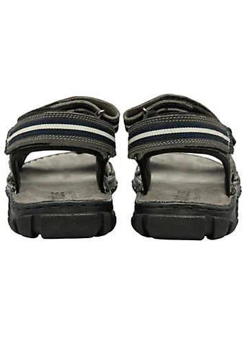 Mens Gus Grey Leather Sandals by Lotus | Look Again