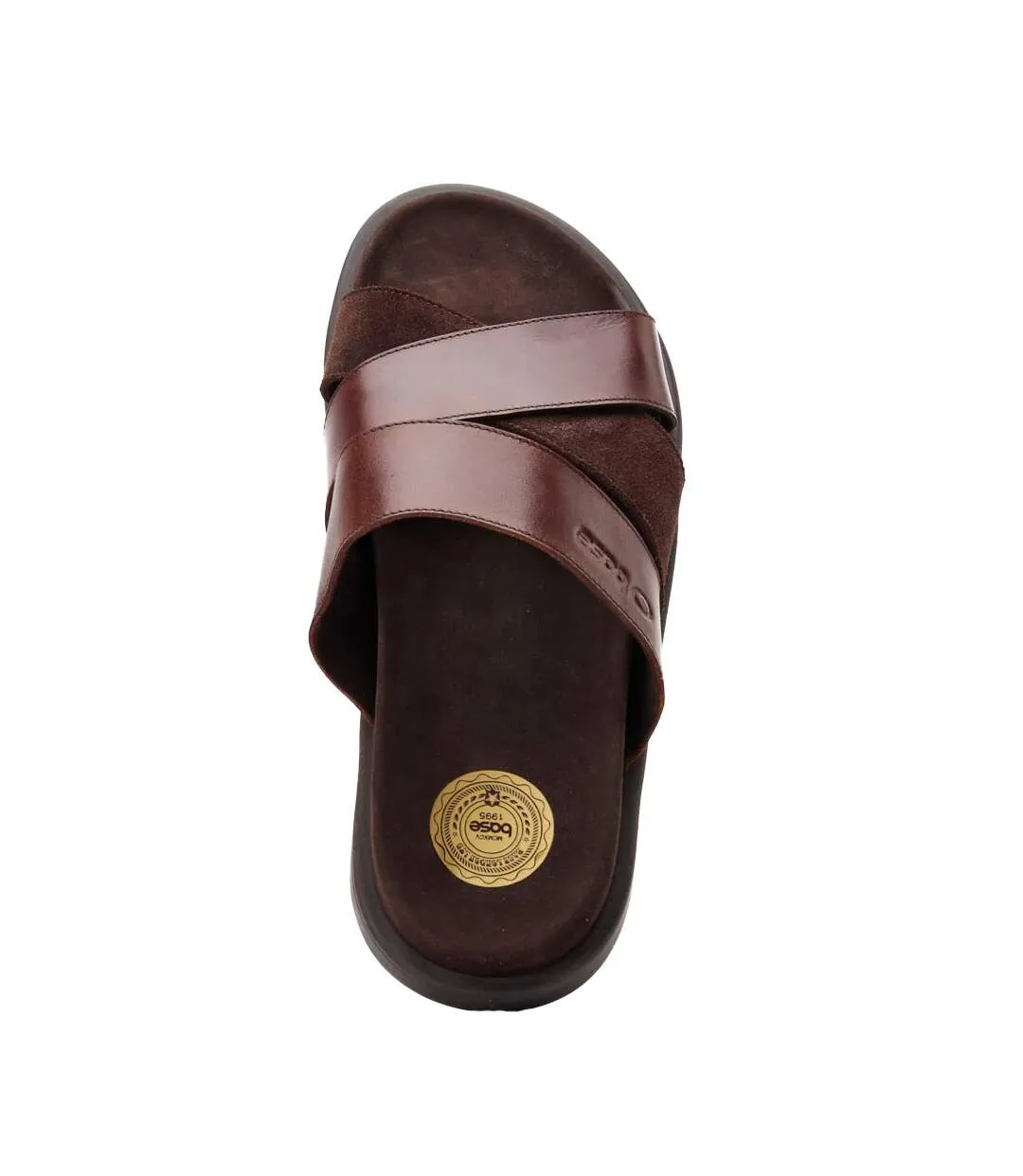 Mens ponza leather slip-on sandals dark brown Base London