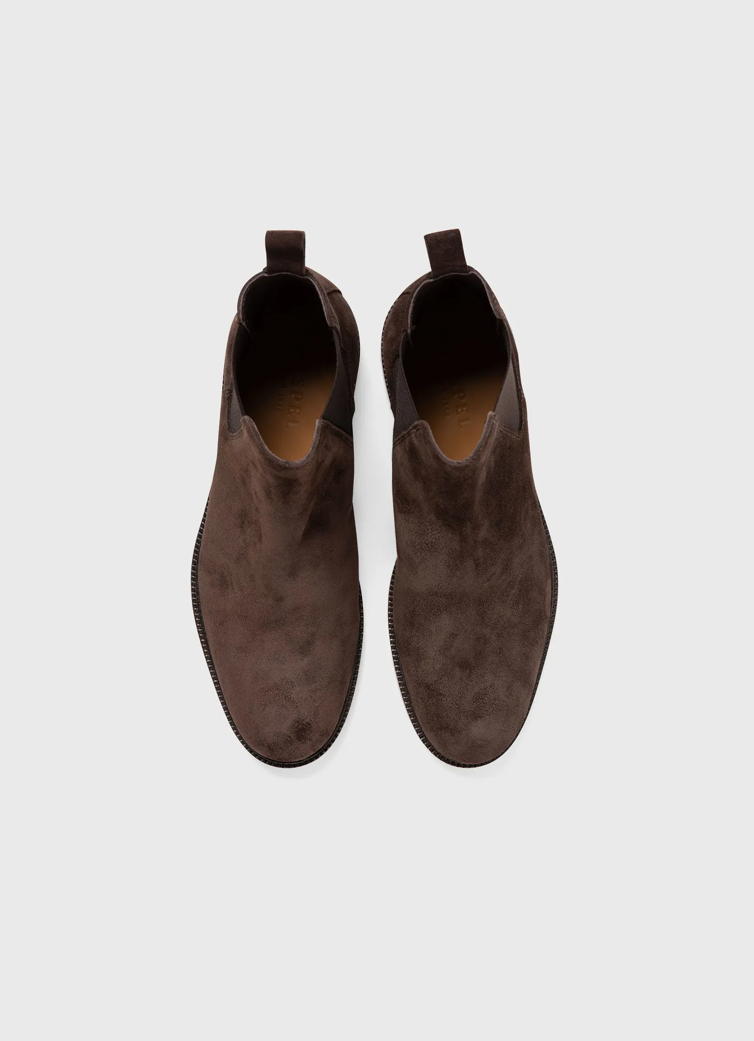 Men's Suede Chelsea Boot in Coffee