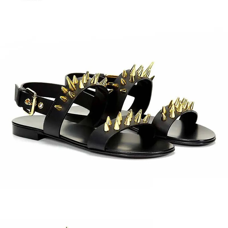 Men's Summer Designer Genuine Leather Rock Fashion Sandal Shoes