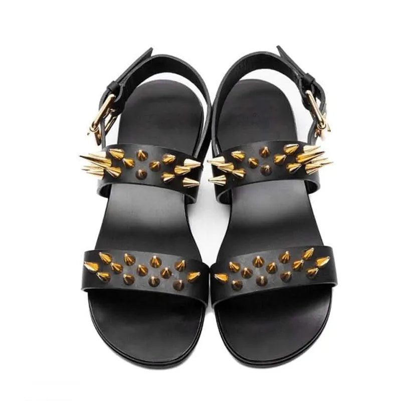 Men's Summer Designer Genuine Leather Rock Fashion Sandal Shoes