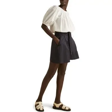 merlette  |Casual Style Plain Cotton Elegant Style Puff Sleeves