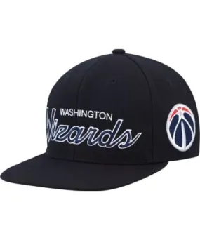 Mitchell & Ness Men's NBA Washington Wizards Hardwood Classics Script 2.0 Snapback Hat