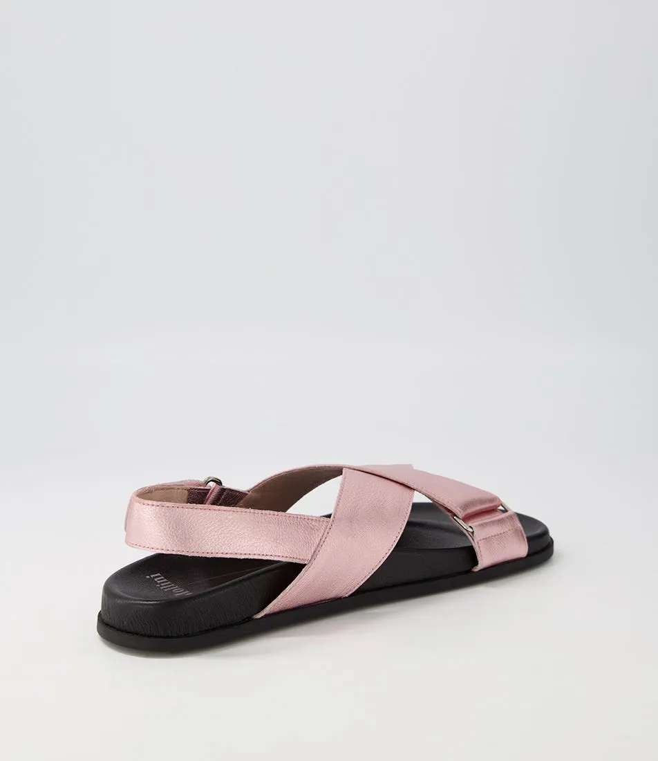 MOLLINI Haylow Pale Pink Metallic Leather Sandals