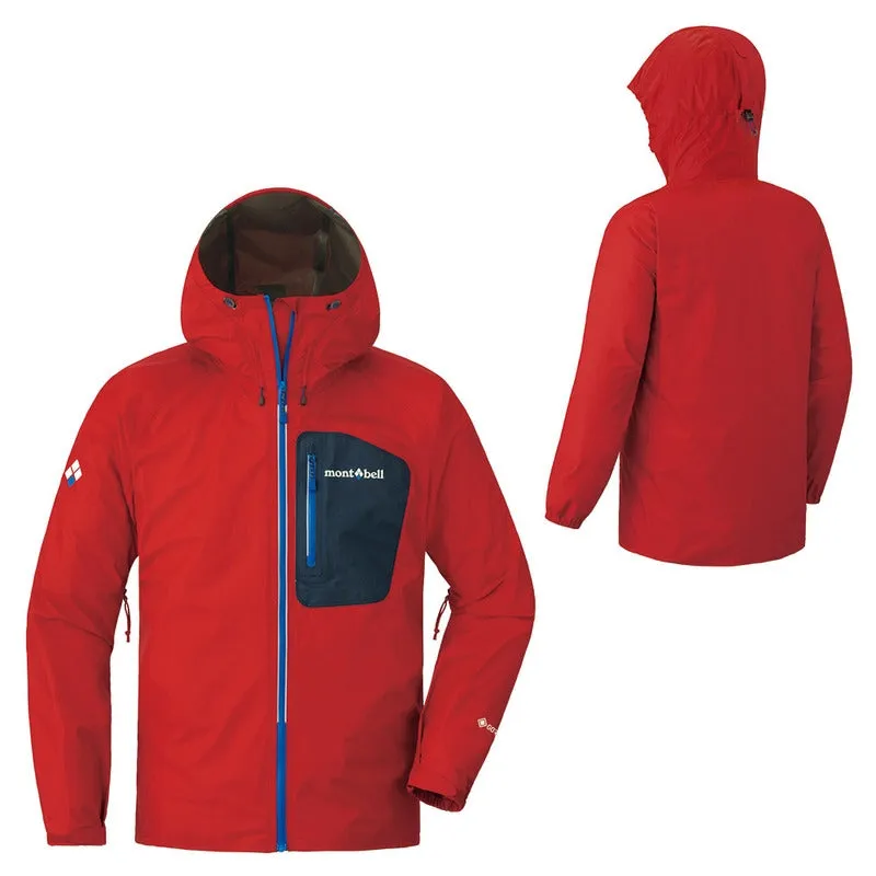 Montbell Men's Torrent Flier Jacket Waterproof GORE-TEX - Blue Acide Red Brick